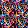 Watercolor inspiration seamless wave pattern