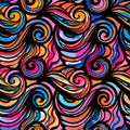 Watercolor inspiration seamless wave pattern