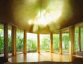 Watercolor of Interior of bamboo spiral eco Royalty Free Stock Photo