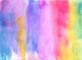 Watercolor iridescent gradient abstract background. Colorful watercolor stripes Royalty Free Stock Photo