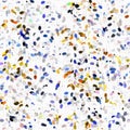 Watercolor irregular confetti dotted background. Hand painted whimsical party carnival seamless pattern. Pretty