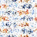 Watercolor irregular confetti dotted background. Hand painted whimsical party carnival seamless pattern. Pretty