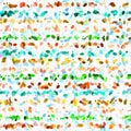 Watercolor irregular confetti dotted background. Hand painted whimsical party carnival seamless pattern. Pretty