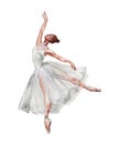 Watercolor ballerina. Hand drawn dancer on white background. Painting illustration. Royalty Free Stock Photo