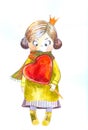 Watercolor isolated little princess