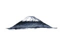 Watercolor japanese fuji mountain.Hand drawn illustration isolated on white background