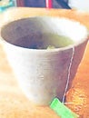 Watercolor japanese green tea in white cup