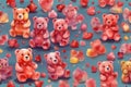 watercolor Jelly bears fruit gummy