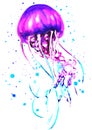 Watercolor jellyfish Royalty Free Stock Photo