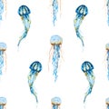 Watercolor jellyfish pattern