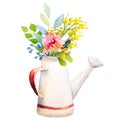 Watercolor jug with flowers