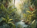 Watercolor Jungle Retreat