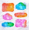 Watercolor labels vintage Royalty Free Stock Photo