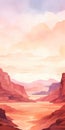 Romantic Desert Landscape Painting With Canyon And Deuteronomy 31:6