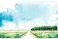 Watercolor landscape nature wall, nature, landscapes