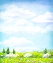 Watercolor landscape of series of Royalty Free Stock Photo