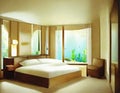 Watercolor of large and beautiful home luxurious bedroom