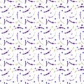 Watercolor Lavender seamless pattern on white background. Hand drawn, botanic design