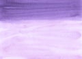 Watercolor lavender and white background texture. Aquarelle purple brush strokes backdrop. Horizontal template
