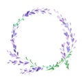 Watercolor lavender wreath