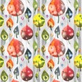Watercolor colorfull leaf seamless pattern