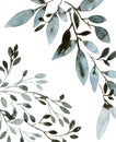 Watercolor leaves background