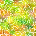 Watercolor leaves swirl colorful