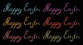 Watercolor lettering for greeting card a Happy Easter on a black background