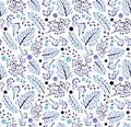 Watercolor Light Blue Berries And Confetti Repeat Pattern Royalty Free Stock Photo