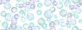 Watercolor light blue bubbles isolated on white background.Watercolor seamless background. Colorful confetti, cracker, balls, soap Royalty Free Stock Photo
