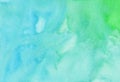 Watercolor light blue and green background texture. Watercolour abstract turquoise backdrop, hand painted Royalty Free Stock Photo