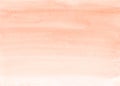 Watercolor light coral gradient background texture. Brush strokes on paper. Peach color backdrop