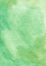 Watercolor light green background texture. Aquarelle mint green color backdrop. Stains on paper Royalty Free Stock Photo