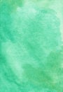 Watercolor light green background texture. Aquarelle mint green color backdrop. Stains on paper Royalty Free Stock Photo