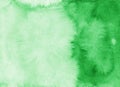 Watercolor light green background texture. Aquarelle spring green color backdrop. Stains on paper Royalty Free Stock Photo
