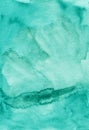 Watercolor light marine green color background texture. Aquarelle turquoise backdrop