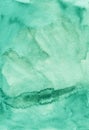 Watercolor light mint green color background texture. Aquarelle turquoise gradient backdrop