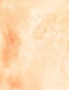 Watercolor light peach color gradient background texture. Pastel orange brush strokes on paper Royalty Free Stock Photo