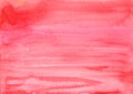 Watercolor light red background texture hand painted. Pink red artistic backdrop, watercolour brush strokes on paper