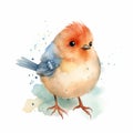 Watercolor-like Illustration Of A Cute Little Bird Royalty Free Stock Photo