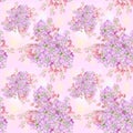 Watercolor lilac flower pattern