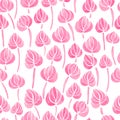 Watercolor lily flower leaf pattern
