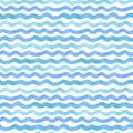 Watercolor lines seamless pattern Waves. Royalty Free Stock Photo