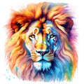 watercolor lion painting Lion King watercolor predator animals wildlife painting