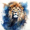 watercolor lion painting Lion King watercolor predator animals wildlife painting