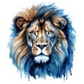 watercolor lion painting Lion King watercolor predator animals wildlife painting Royalty Free Stock Photo