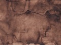 Watercolor liquid brown background texture.Old taupe backdrop hand painted Royalty Free Stock Photo