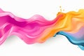 Watercolor liquid splatter banner on white background. Generative Ai