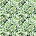 Watercolor Little Light Green Leaves Seamless Texture