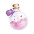 watercolor love elixir glass ribbon